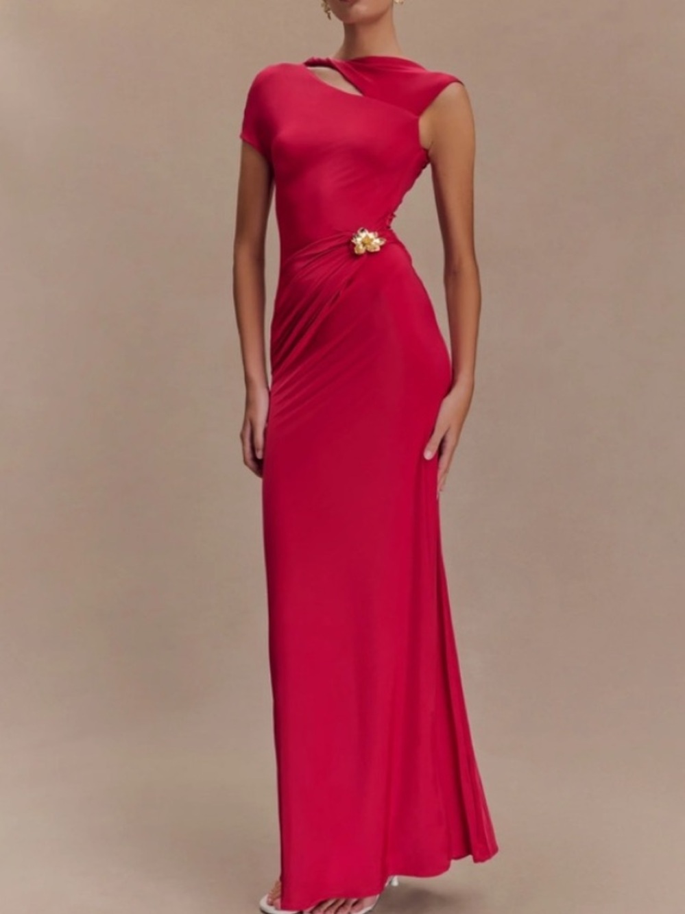 NWOT Meshki Kaida dress in red and gold